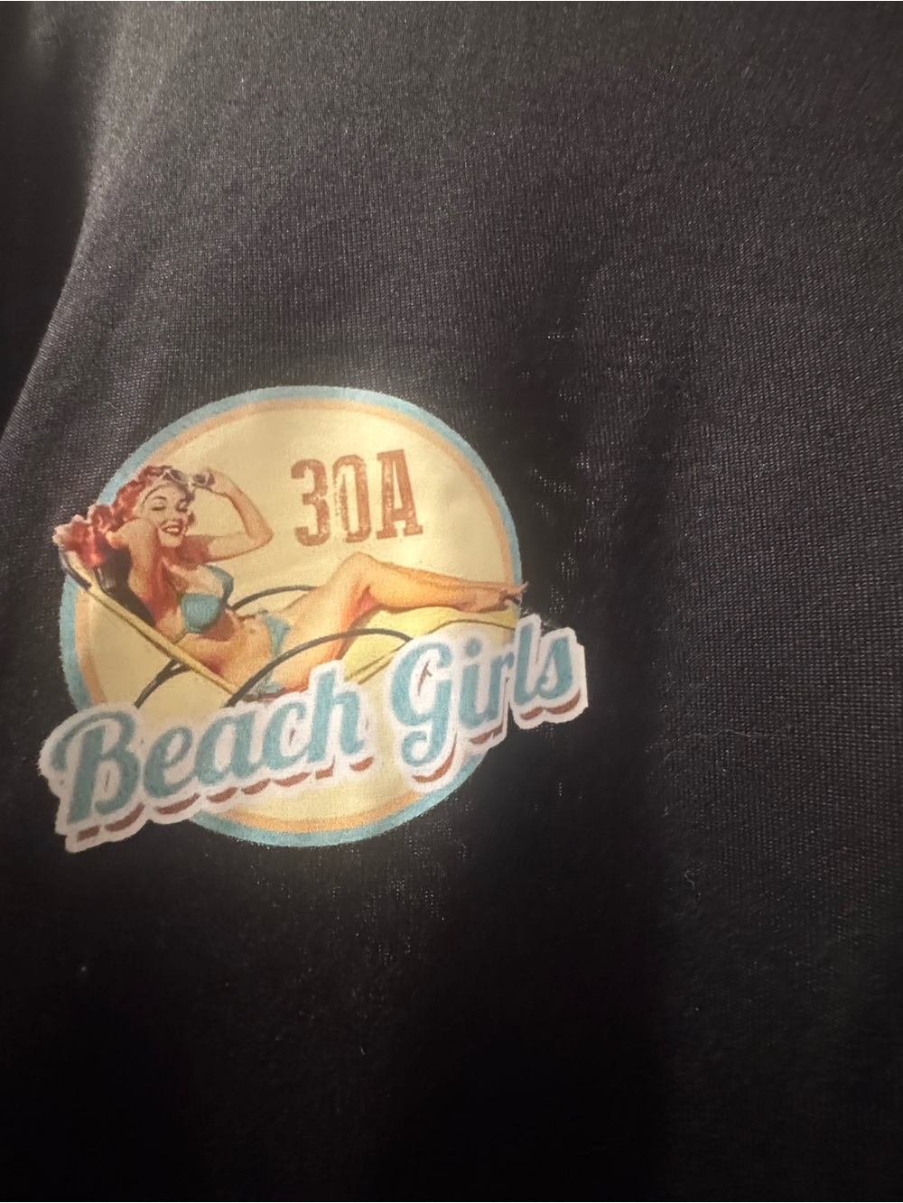 Nike Black Short Sleeve Tee with Retro Beach Girls Graphic